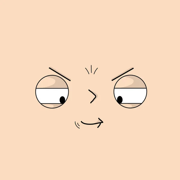 Rostro Enojado Hosco Con Emociones Expresivas Ilustración Vectorial — Vector de stock