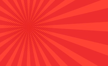 Çizgiler ve noktalarla kırmızı çizgi roman yakınlaştırması - Vektör illüstrasyonu