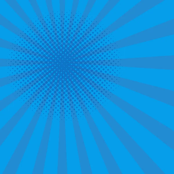 Blue Comic Zoom Lines Dots Vector Illustration - Stok Vektor