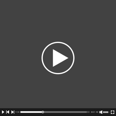 Video ve Ortam Oynatıcı Arayüzü Şablonu - Vektör