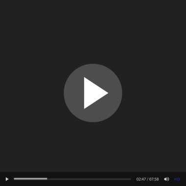 Video ve Ortam Oynatıcı Arayüzü Şablonu - Vektör
