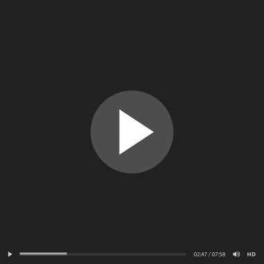 Video ve Ortam Oynatıcı Arayüzü Şablonu - Vektör