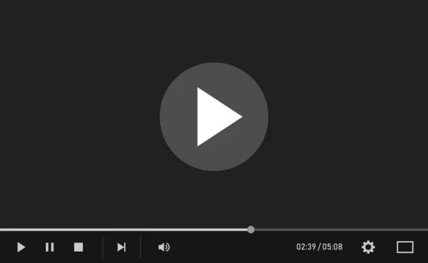 Video and Media Player Interface Template - Vector — Vettoriale Stock