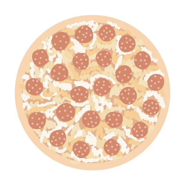 Abstrakt Pizza Med Pepperoni Och Olika Typer Såser Och Ost — Stock vektor