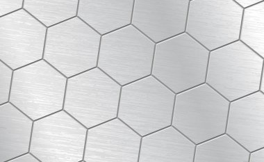 Altıgen dokusu olan soyut metalik arkaplan deseni - Vektör illüstrasyonu