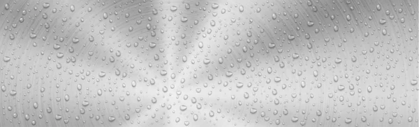 Реалистичные Капли Воды Серебряном Металлическом Фоне Векторная Иллюстрация — стоковый вектор