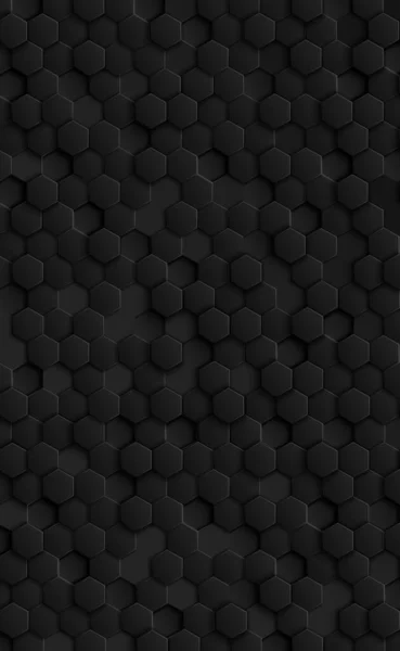 Abstract Hexagons Black Black Gray Background Illustration — Stock Vector