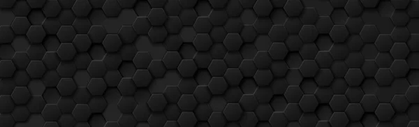Abstract Hexagons Black Black Gray Background Illustration — Stock Vector