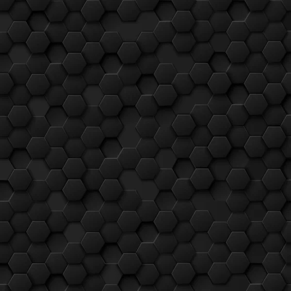 Abstract Hexagons Black Black Gray Background Illustration — Stock Vector