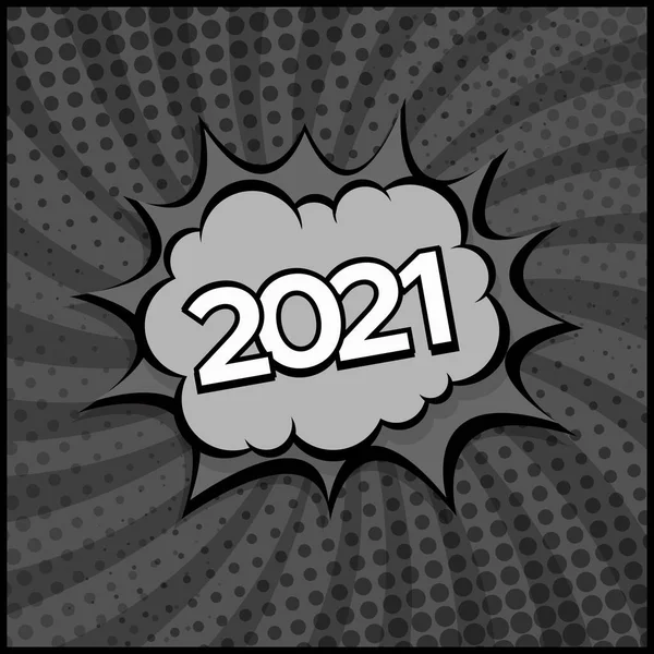 Barevný Komiks Zoom Nový Rok 2021 Vektor — Stockový vektor