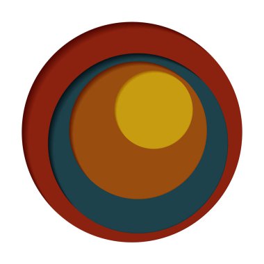 Beyaz arkaplanda dört renkten oluşan yuvarlak palet - Vektör illüstrasyonu