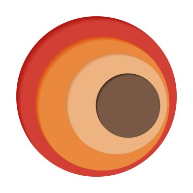 Beyaz arkaplanda dört renkten oluşan yuvarlak palet - Vektör illüstrasyonu