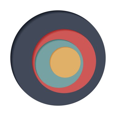 Beyaz arkaplanda dört renkten oluşan yuvarlak palet - Vektör illüstrasyonu