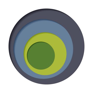 Beyaz arkaplanda dört renkten oluşan yuvarlak palet - Vektör illüstrasyonu