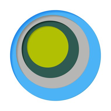 Beyaz arkaplanda dört renkten oluşan yuvarlak palet - Vektör illüstrasyonu