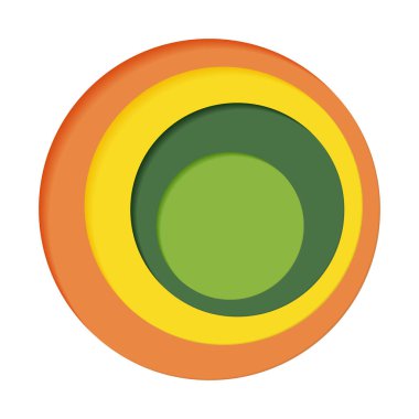 Beyaz arkaplanda dört renkten oluşan yuvarlak palet - Vektör illüstrasyonu