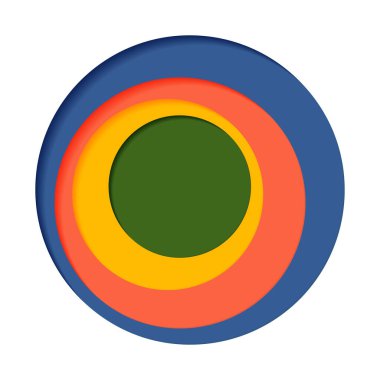 Beyaz arkaplanda dört renkten oluşan yuvarlak palet - Vektör illüstrasyonu