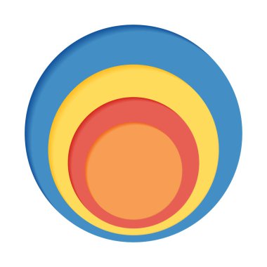 Beyaz arkaplanda dört renkten oluşan yuvarlak palet - Vektör illüstrasyonu