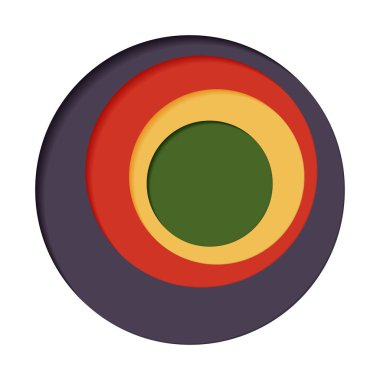 Beyaz arkaplanda dört renkten oluşan yuvarlak palet - Vektör illüstrasyonu