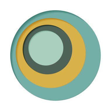 Beyaz arkaplanda dört renkten oluşan yuvarlak palet - Vektör illüstrasyonu