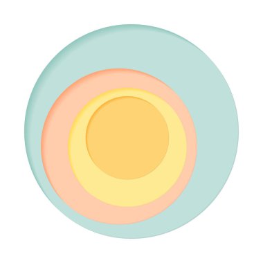 Beyaz arkaplanda dört renkten oluşan yuvarlak palet - Vektör illüstrasyonu