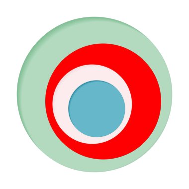 Beyaz arkaplanda dört renkten oluşan yuvarlak palet - Vektör illüstrasyonu