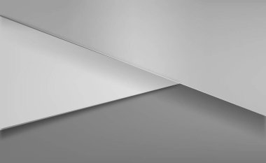 Dalgalı çizgiler ve gölgelerle beyaz vektör panoramik arkaplan