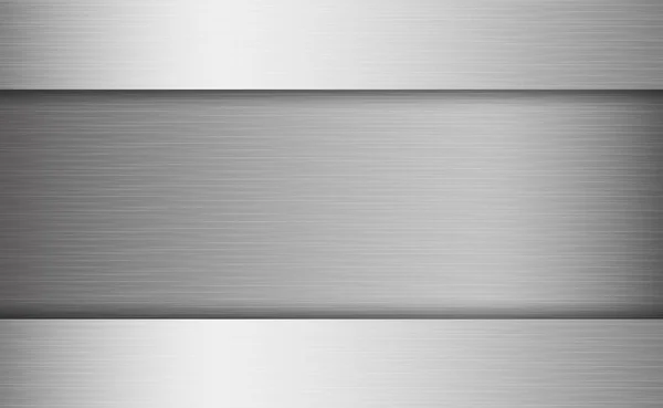 Панорама Текстури Срібного Металу Відображенням Фону — стоковий вектор