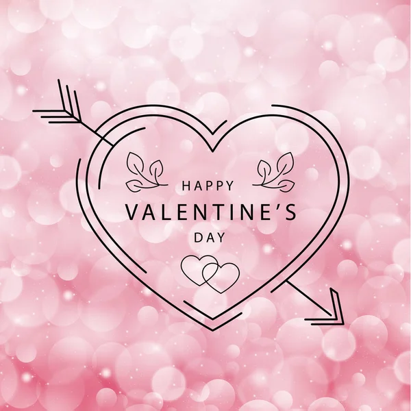 Rose Rode Bokeh Achtergrond Met Felicitatie Valentijnsdag Vector Illustratie — Stockvector