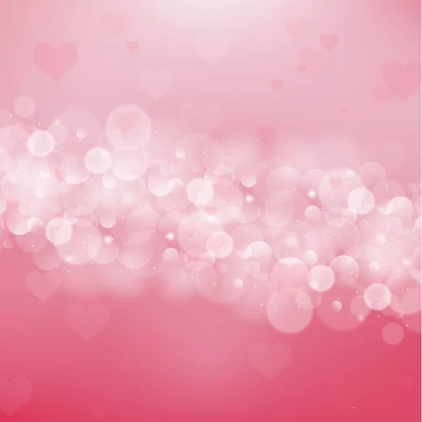 Roter Und Pinkfarbener Bokeh Hintergrund Zum Valentinstag Vector Illustration — Stockvektor