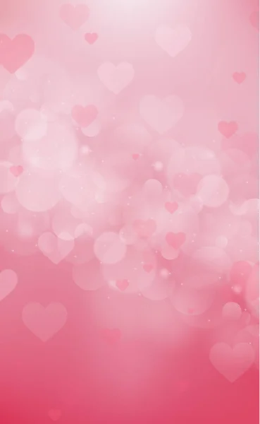 Roter Und Pinkfarbener Bokeh Hintergrund Zum Valentinstag Vector Illustration — Stockvektor