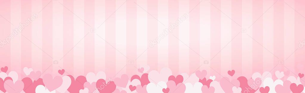 Set of festive red and pink hearts - Vector illustration
