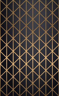 Siyah arkaplandaki soyut altın çizgiler - Vektör illüstrasyonu