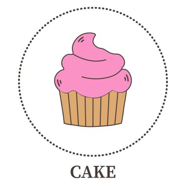 Beyaz arkaplanda soyut güzel pasta - Vektör illüstrasyonuName