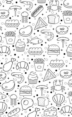 Kullanışlı besin elementleri olan soyut beyaz arkaplan - Vektör