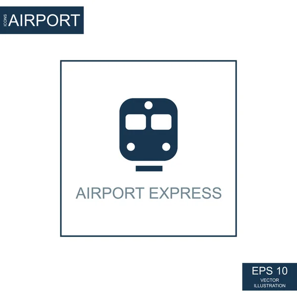 Abstract Icoon Express Trein Luchthaven Thema Vector Illustratie — Stockvector