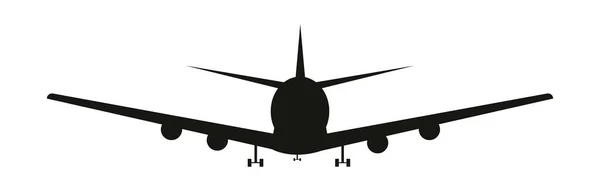 Silhouette Eines Zivilen Flugzeugmodells Auf Weißem Hintergrund Illustration — Stockfoto