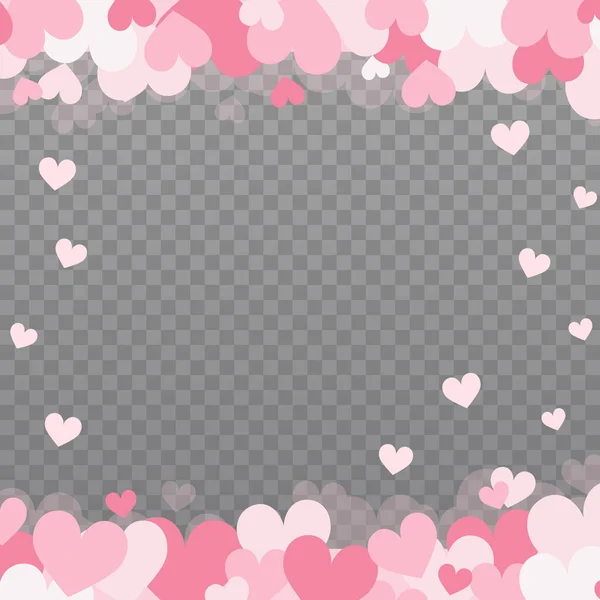 透明背景下略带粉红的红心 — 图库矢量图片