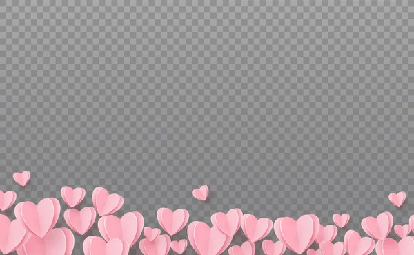 Gently Pink Red Hearts Transparent Background Illustration — Stock Photo, Image