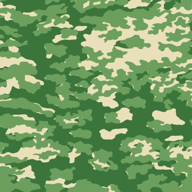 Askeri kamuflaj dokusu haki rengi baskı arkaplanı - Vektör illüstrasyonu