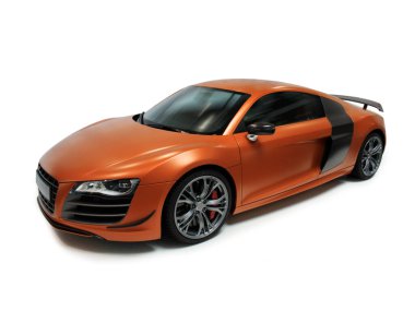 Hızlı, lüks, kırmızı ve turuncu bir araba.