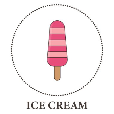 Beyaz arkaplanda buzlu çubuk üzerinde gerçekçi dondurma - Vektör illüstrasyonu