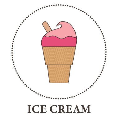 Beyaz arka planda bir fincanda gerçekçi bir dondurma - Vektör illüstrasyonu