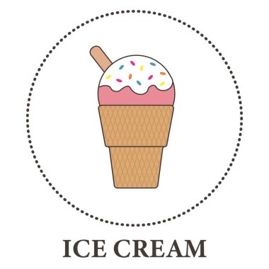 Beyaz arka planda bir fincanda gerçekçi bir dondurma - Vektör illüstrasyonu