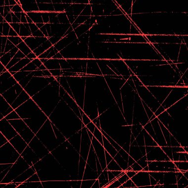 Kırmızı zemin üzerindeki Grunge kırmızı çizgileri ve noktaları - Vektör illüstrasyonu