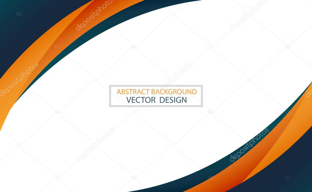 Abstract web template black and orange lines on white background - Vector illustration