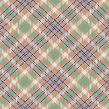 Eşkenar dörtgenler ve karelerle İskoçya tartan dikişsiz ekoseli dokusu - Vektör çizimi