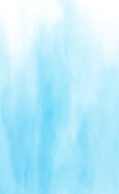 Beyaz zemin üzerinde gerçekçi mavi suluboya panoramik doku - Vektör illüstrasyonu