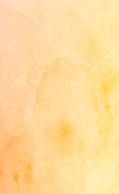 Beyaz arka planda gerçekçi sarı-turuncu suluboya panoramik doku - Vektör illüstrasyonu