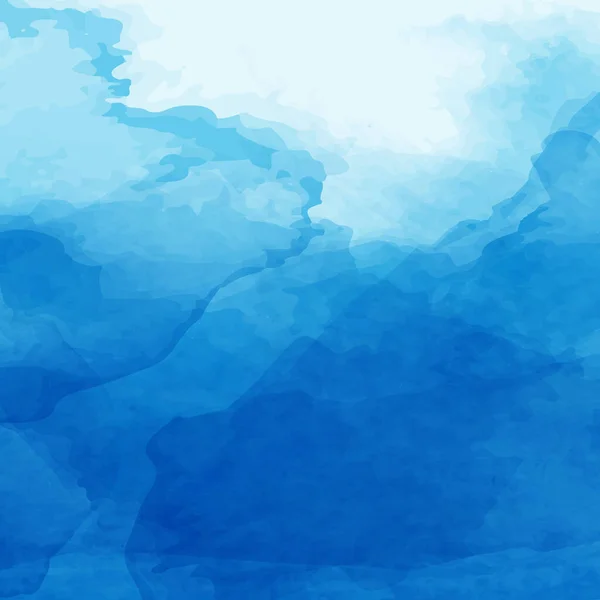 Realistische Blaue Aquarellpanorama Textur Auf Weißem Hintergrund Vektorillustration — Stockvektor